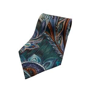 J. T. Beckett Abstract Retro Multi Color Silk Tie 58" Long x 4" Wide